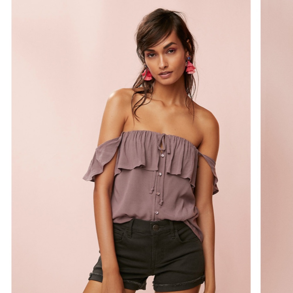 NWT Express Purple Ruffle Top
